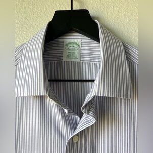 Brooks Brothers Milano Slim Fit Dress Shirt 16-36 Non-Iron Lavender Stripe